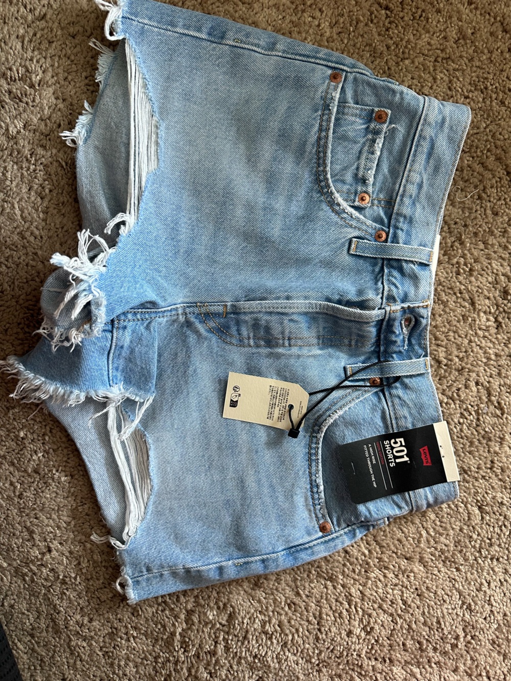 Brand New Levi's Light Blue Denim Jean Shorts